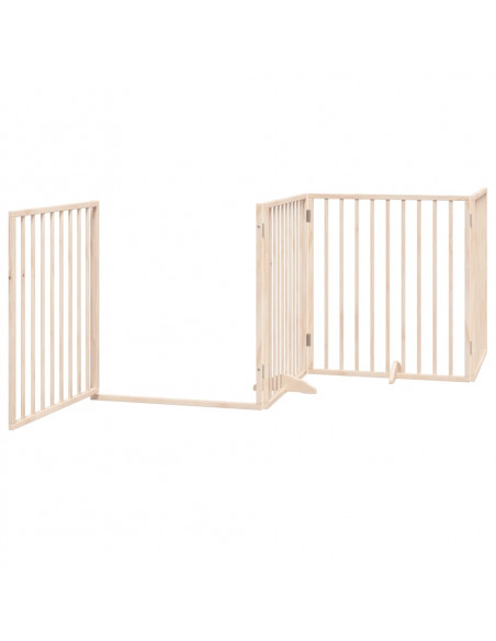 Cancello per Cani con Porta Pieghevole 4 Pannelli 320 cm Pioppo