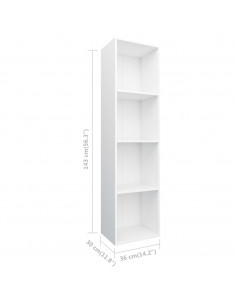 Libreria / Mobile TV Bianco 36x30x143 cm in Legno Multistrato