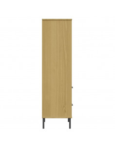 Libreria 2 Cassetti Marrone 60x35x128,5 cm Legno Massello OSLO