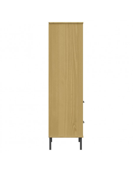 Libreria 2 Cassetti Marrone 60x35x128,5 cm Legno Massello OSLO