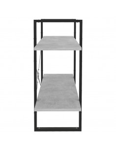 Libreria 2 Ripiani Grigio Cemento 100x30x70cm Legno Multistrato
