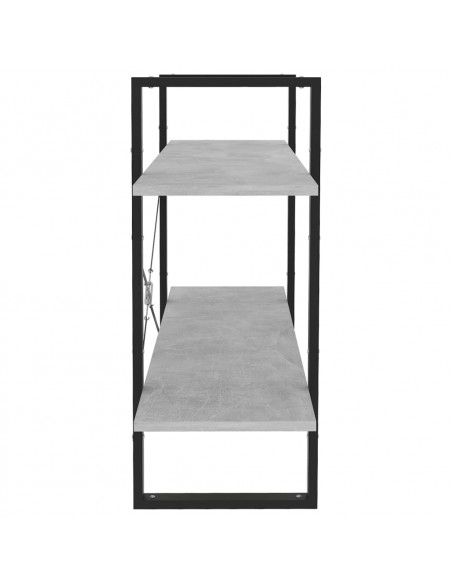 Libreria 2 Ripiani Grigio Cemento 100x30x70cm Legno Multistrato