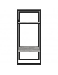 Libreria 2 Ripiani Grigio Cemento 40x30x70 cm Legno Multistrato