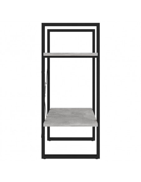Libreria 2 Ripiani Grigio Cemento 60x30x70 cm Legno Multistrato