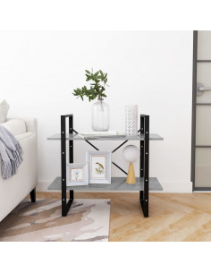 Libreria 2 Ripiani Grigio Cemento 80x30x70 cm Legno Multistrato