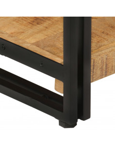 Libreria 3 Livelli 77x30x80 cm Legno Massello di Mango e Ferro