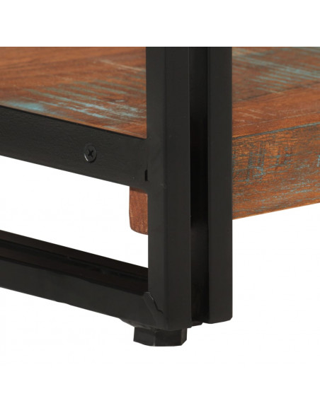 Libreria 3 Livelli 77x30x80 cm Legno Massello Recupero e Ferro