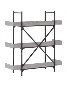 Libreria 3 Ripiani Grigio Sonoma 100x33x108,5 Legno Multistrato