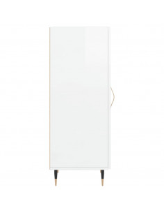 Credenza Bianco Lucido 34,5x34x90 cm in Legno Multistrato 2