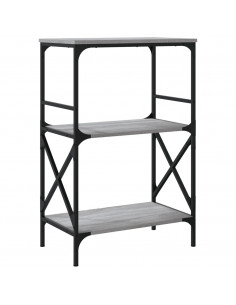 Libreria 3 Ripiani Grigio Sonoma 59x35x90,5cm Legno Multistrato
