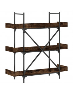 Libreria 3 Ripiani Rovere Fumo 100x33x108,5cm Legno Multistrato
