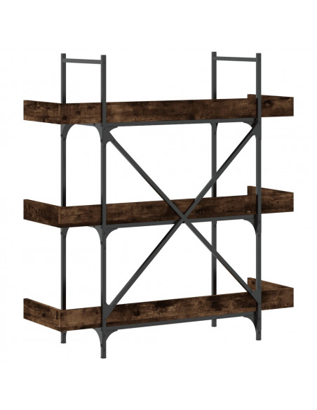 Libreria 3 Ripiani Rovere Fumo 100x33x108,5cm Legno Multistrato