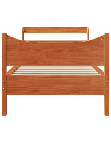 Giroletto con Testiera Marrone Cera 75x190 cm Massello Pino