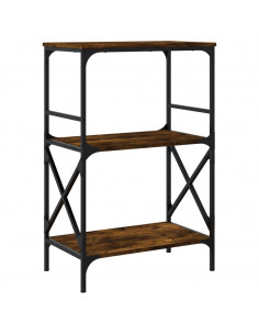 Libreria 3 Ripiani Rovere Fumo 59x35x90,5 cm Legno Multistrato