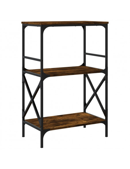 Libreria 3 Ripiani Rovere Fumo 59x35x90,5 cm Legno Multistrato