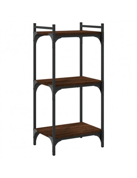 Libreria 3 Ripiani Rovere Marrone 40x30x86 cm Legno Multistrato