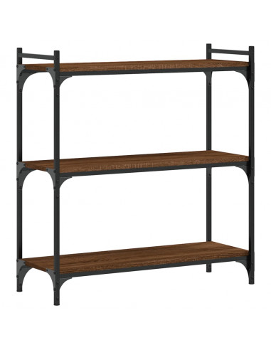 Libreria 3 Ripiani Rovere Marrone 80x30x86 cm Legno Multistrato