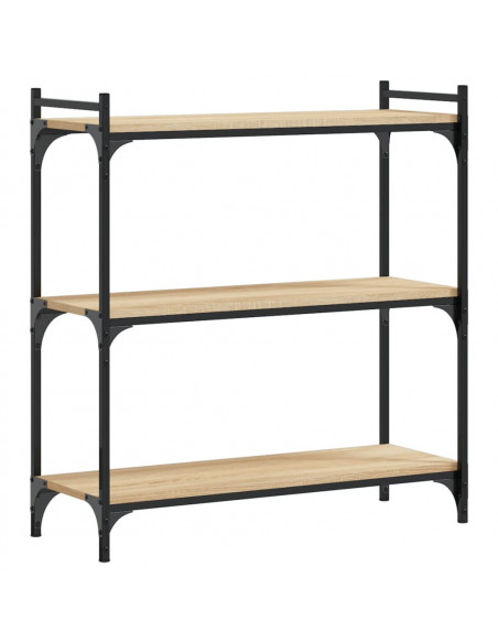 Libreria 3 Ripiani Rovere Sonoma 80x30x86 cm Legno Multistrato