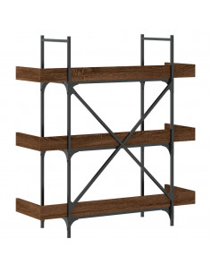 Libreria 3Ripiani Rovere Marrone 100x33x108,5 Legno Multistrato