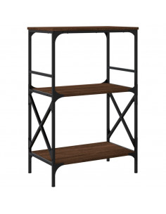 Libreria 3Ripiani Rovere Marrone 59x35x90,5cm Legno Multistrato