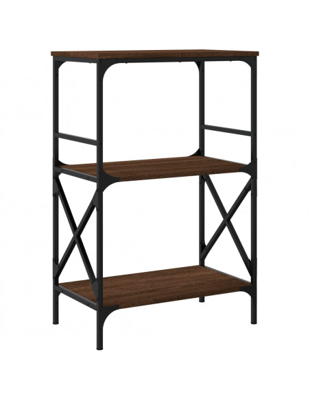 Libreria 3Ripiani Rovere Marrone 59x35x90,5cm Legno Multistrato