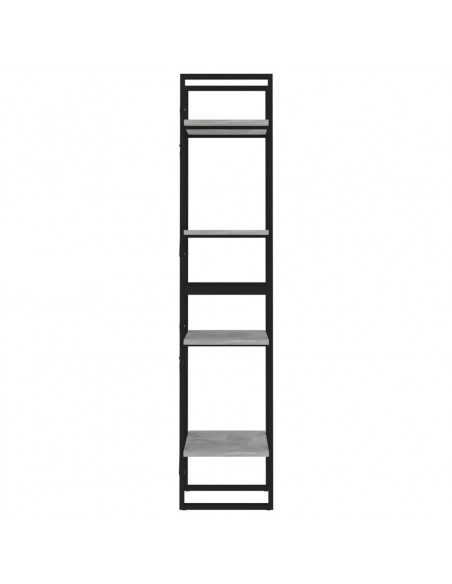 Libreria 4 Ripiani Grigio Cemento 40x30x140cm Legno Multistrato
