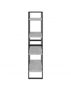 Libreria 4 Ripiani Grigio Cemento 80x30x140cm Legno Multistrato
