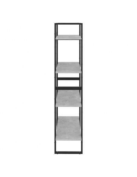 Libreria 4 Ripiani Grigio Cemento 80x30x140cm Legno Multistrato
