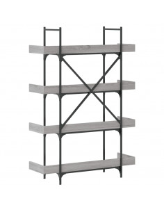 Libreria 4 Ripiani Grigio Sonoma 100x33x145,5 Legno Multistrato