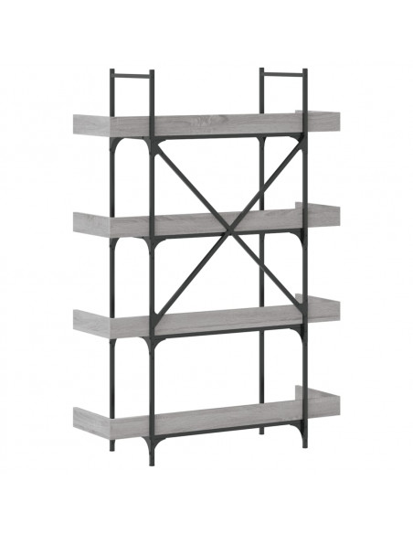 Libreria 4 Ripiani Grigio Sonoma 100x33x145,5 Legno Multistrato
