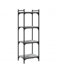 Libreria 4 Ripiani Grigio Sonoma 40x30x120cm Legno Multistrato