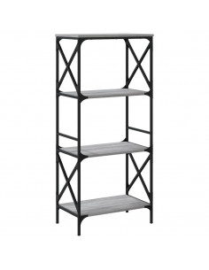 Libreria 4 Ripiani Grigio Sonoma 59x35x132cm Legno Multistrato