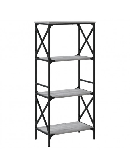 Libreria 4 Ripiani Grigio Sonoma 59x35x132cm Legno Multistrato