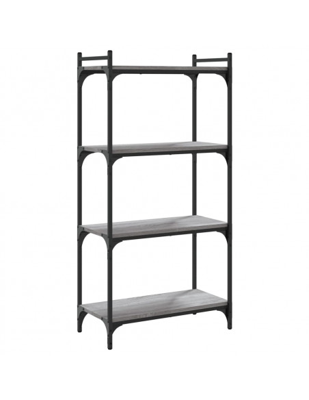 Libreria 4 Ripiani Grigio Sonoma 60x30x120cm Legno Multistrato