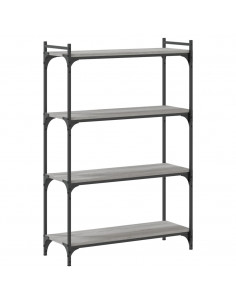 Libreria 4 Ripiani Grigio Sonoma 80x30x120cm Legno Multistrato