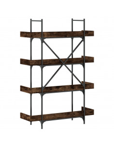 Libreria 4 Ripiani Rovere Fumo 100x33x145,5cm Legno Multistrato