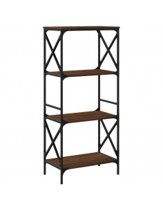 Libreria 4 Ripiani Rovere Marrone 59x35x132cm Legno Multistrato