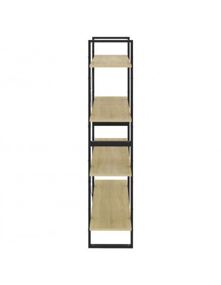 Libreria 4 Ripiani Rovere Sonoma 100x30x140cm Legno Multistrato