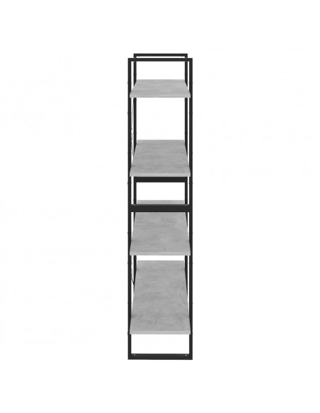 Libreria 4Ripiani Grigio Cemento 100x30x140cm Legno Multistrato