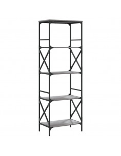 Libreria 5 Ripiani Grigio Sonoma 59x35x171 cm Legno Multistrato
