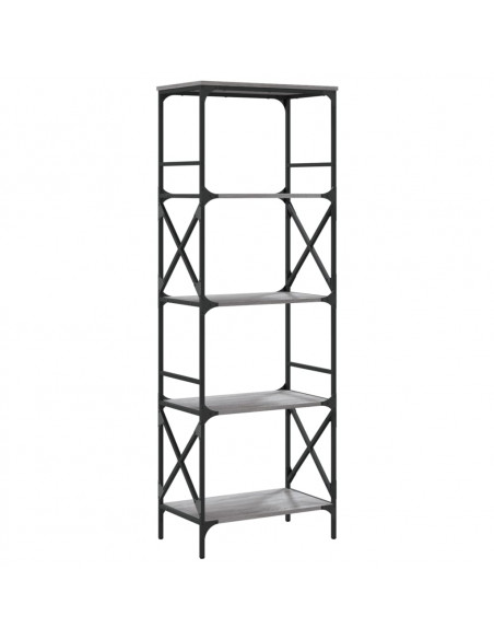 Libreria 5 Ripiani Grigio Sonoma 59x35x171 cm Legno Multistrato