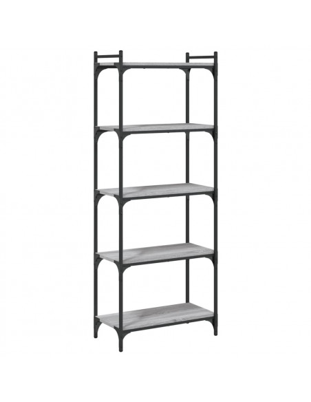 Libreria 5 Ripiani Grigio Sonoma 60x30x154cm Legno Multistrato
