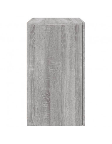 Armadietto con Luci LED Grigio Sonoma in Legno Multistrato