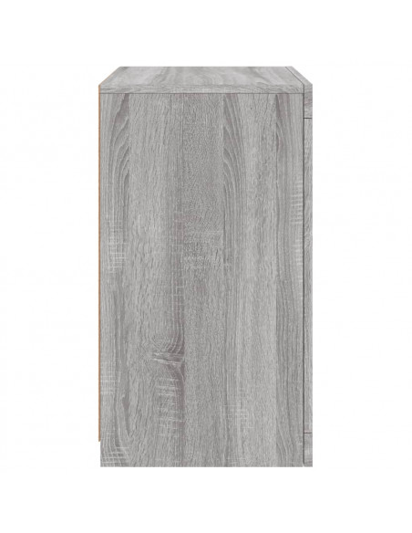 Armadietto con Luci LED Grigio Sonoma in Legno Multistrato
