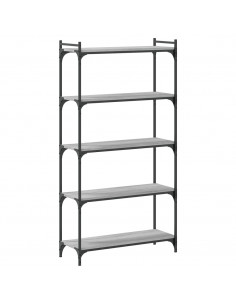 Libreria 5 Ripiani Grigio Sonoma 80x30x154cm Legno Multistrato