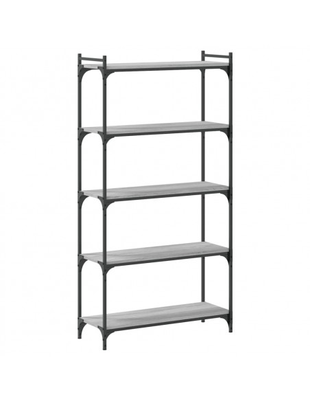 Libreria 5 Ripiani Grigio Sonoma 80x30x154cm Legno Multistrato