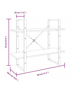 Libreria 5 Ripiani Grigio Sonoma 80x30x175 cm Legno Multistrato