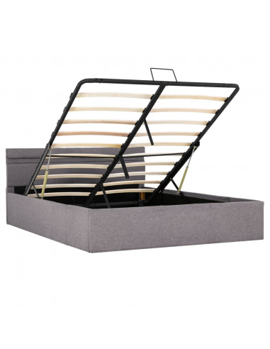 Giroletto con Contenitore e LED Tortora Tessuto 140x200 cm