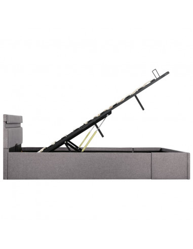 Giroletto con Contenitore e LED Tortora Tessuto 140x200 cm