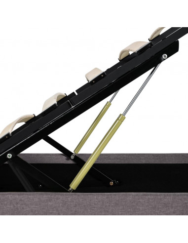 Giroletto con Contenitore e LED Tortora Tessuto 140x200 cm